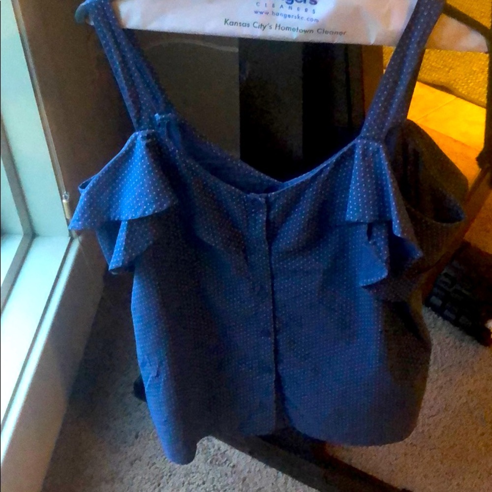 PAIGE PREMIUM DENIM BLUE TOP - LIKE NEW
